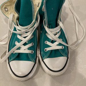 Teal Converse Hightops - Size 6 men's/8 women's